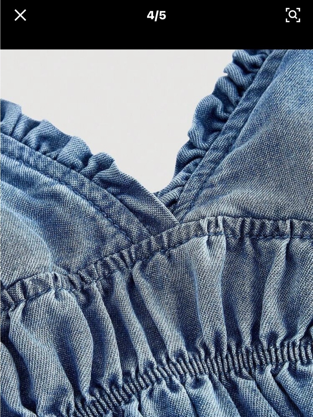 Denim Spaghetti-Strap Sundress in Blue #8171 - Picture 4 of 5